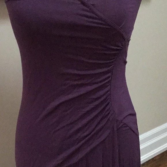 Purple Ruched Halter Dress - Picture 4 of 9